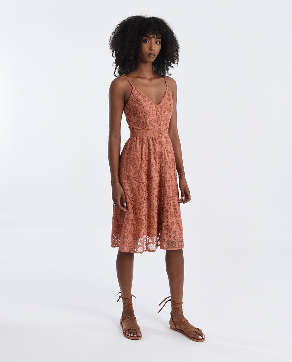 Kristy Woven Dress RUST | Maple + Moss Boutique